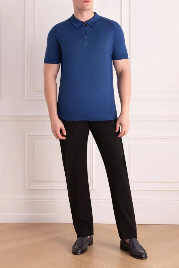 Massimo Sforza man cotton polo blue for men купить с ценами и фото 138875 - photo 2