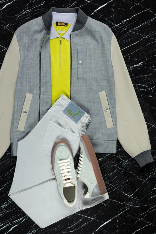 Куртка из шерсти и нейлона серая мужская - фото 2