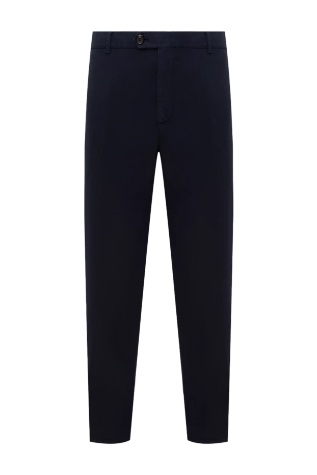 Brunello Cucinelli man blue cotton trousers for men купить с ценами и фото 138902 - photo 1