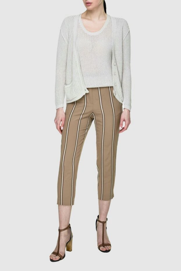 Brunello Cucinelli woman brown silk trousers for women купить с ценами и фото 138932 - photo 2