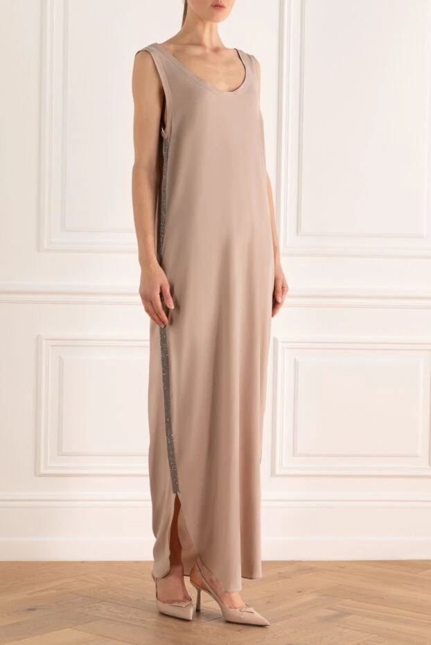 Brunello Cucinelli sleeveless silk dress with side seam trim
 138956 - photo 3