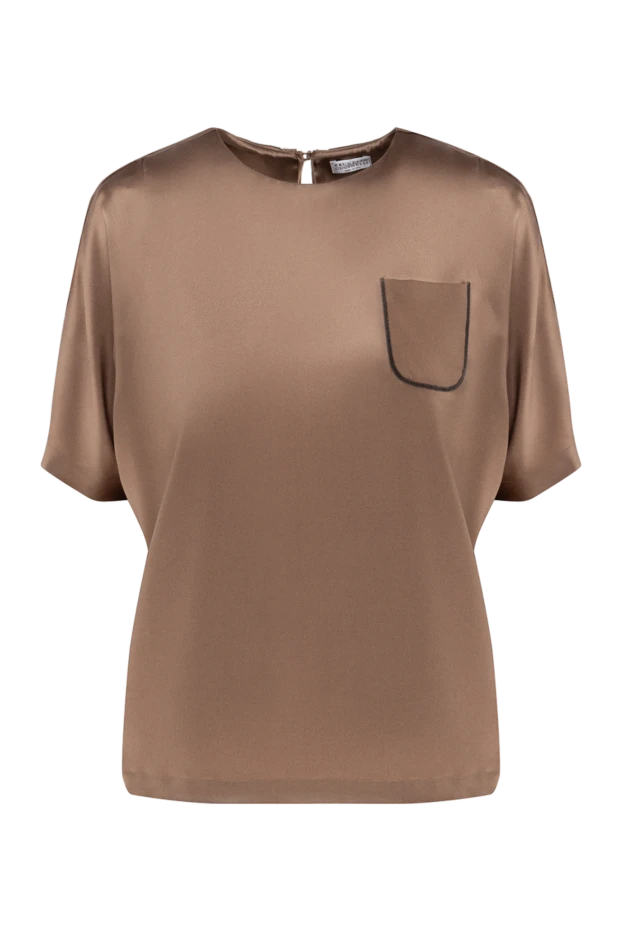 Brunello Cucinelli woman brown silk blouse for women купить с ценами и фото 138971 - photo 1