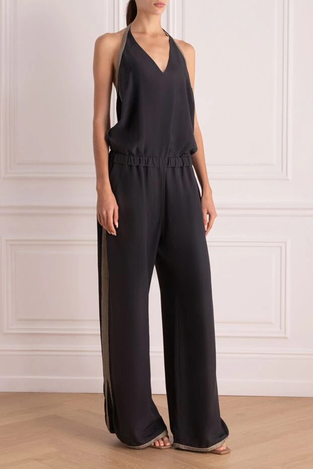 Brunello Cucinelli women's gray silk jumpsuit 138987 - photo 3
