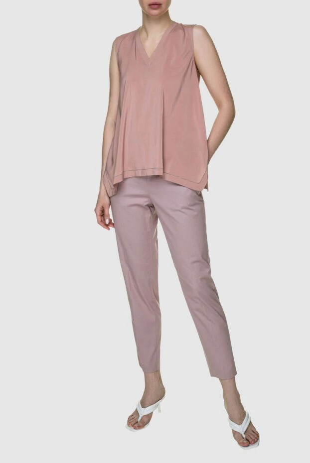 Brunello Cucinelli woman pink silk blouse for women купить с ценами и фото 138993 - photo 2