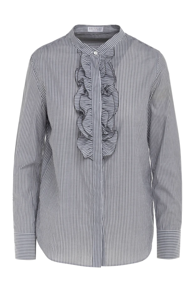 Brunello Cucinelli woman gray cotton blouse for women купить с ценами и фото 138997 - photo 1