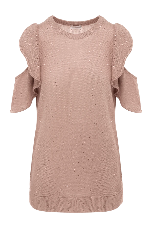 Brunello Cucinelli woman pink linen and silk blouse for women купить с ценами и фото 139004 - photo 1