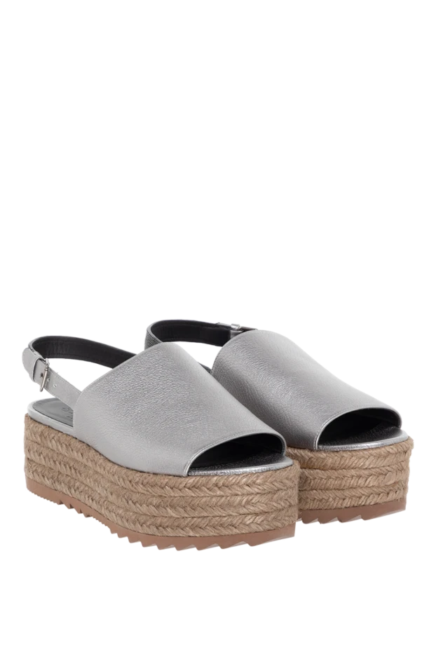 Brunello Cucinelli women's silver sandals with contrasting soles 139027 - photo 3