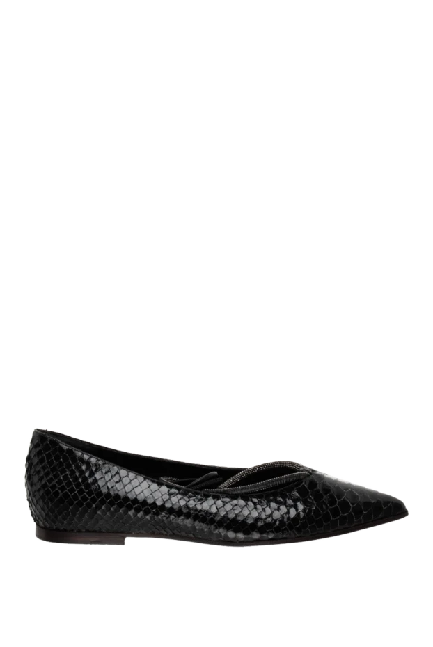 Brunello Cucinelli woman black leather shoes for women купить с ценами и фото 139051 - photo 1