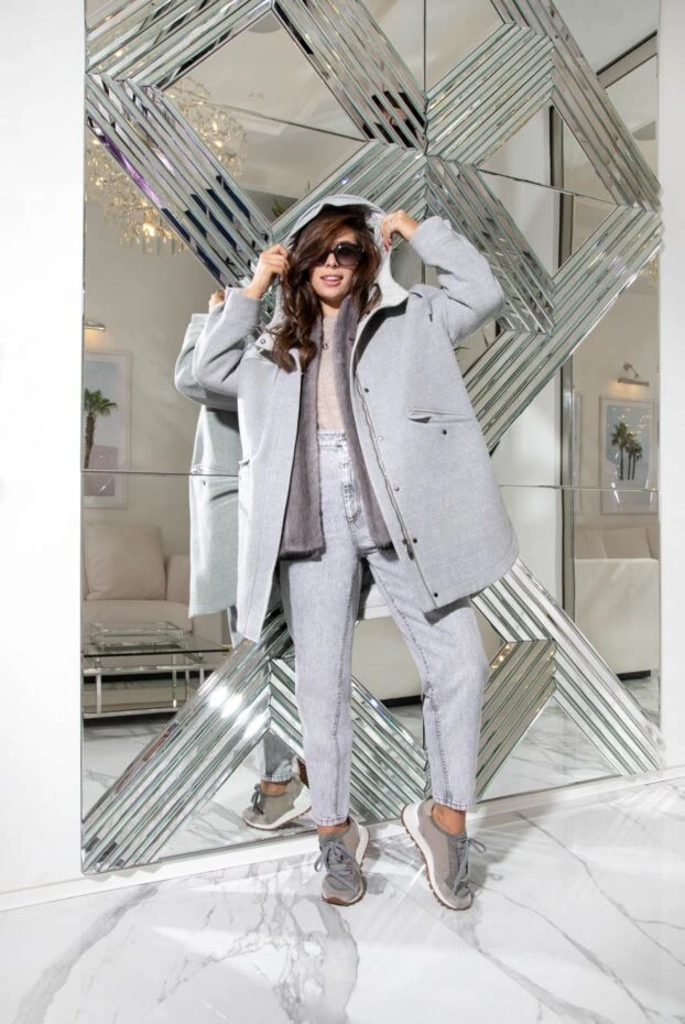 Bilancioni сұр реңктегі аң терісі бар кеудеше 139141 - фото 2