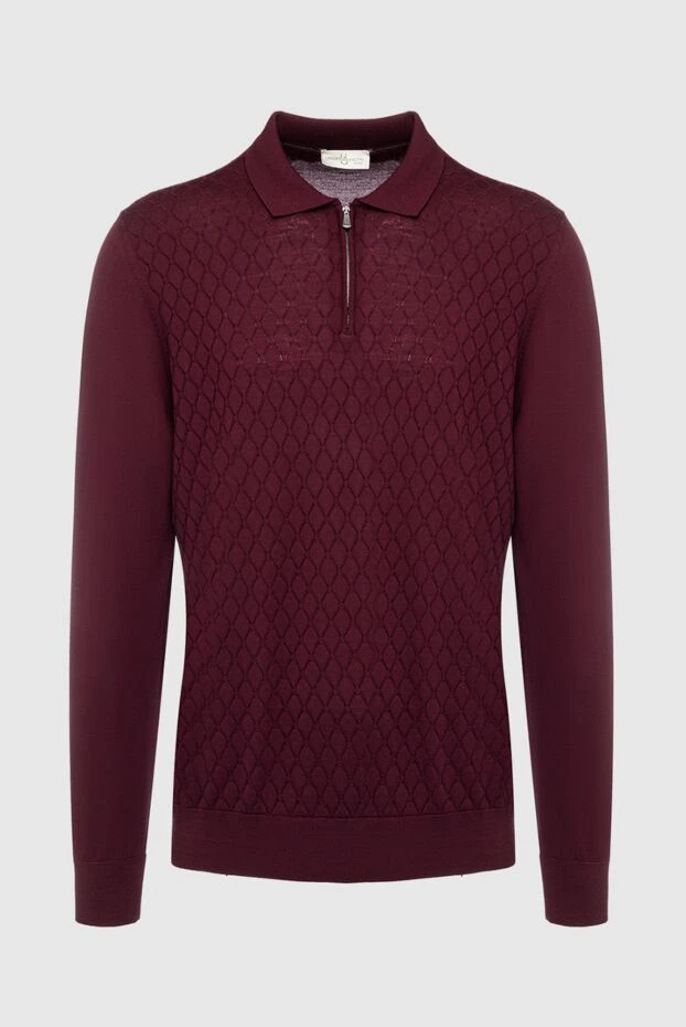 Bilancioni man wool long sleeve polo burgundy for men купить с ценами и фото 139146 - photo 1