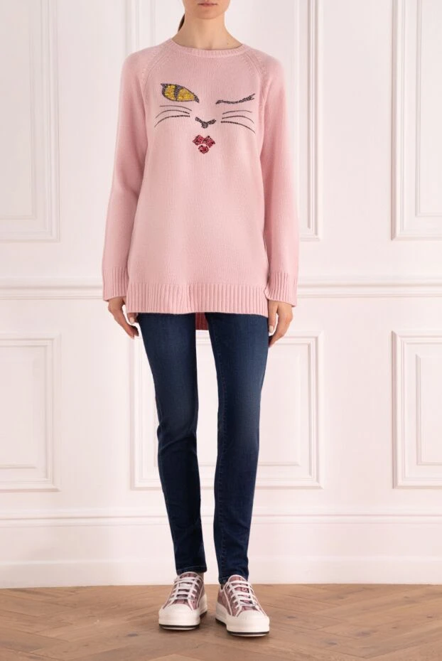 Ermanno Scervino woman pink cashmere jumper for women купить с ценами и фото 139157 - photo 2