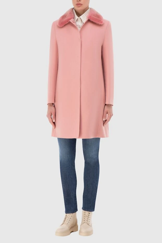 Ermanno Scervino woman women's pink wool coat купить с ценами и фото 139176 - photo 2