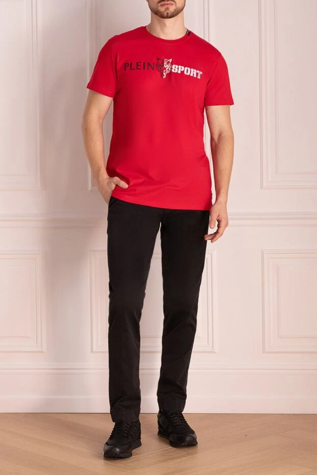 Philipp Plein man red cotton t-shirt for men купить с ценами и фото 139193 - photo 2