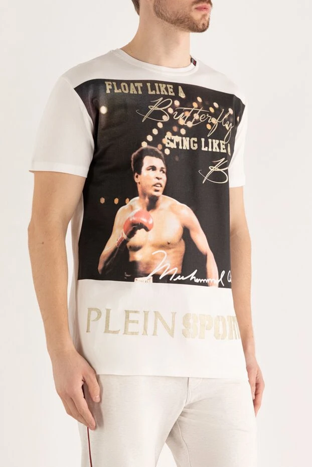 Philipp Plein мұхаммед али суреті мен дәйексөзі бар мақта матадан жасалған ерлерге арналған футболка 139195 - фото 3
