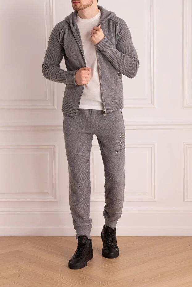 Philipp Plein man gray men's cashmere sports suit купить с ценами и фото 139212 - photo 2