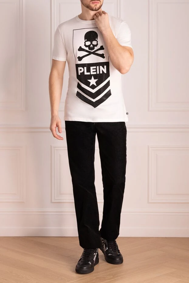 Philipp Plein man white cotton t-shirt for men купить с ценами и фото 139221 - photo 2