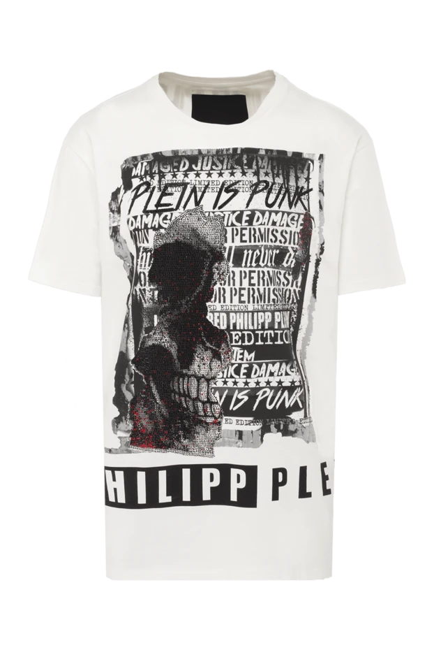 Philipp Plein man white cotton t-shirt for men купить с ценами и фото 139222 - photo 1