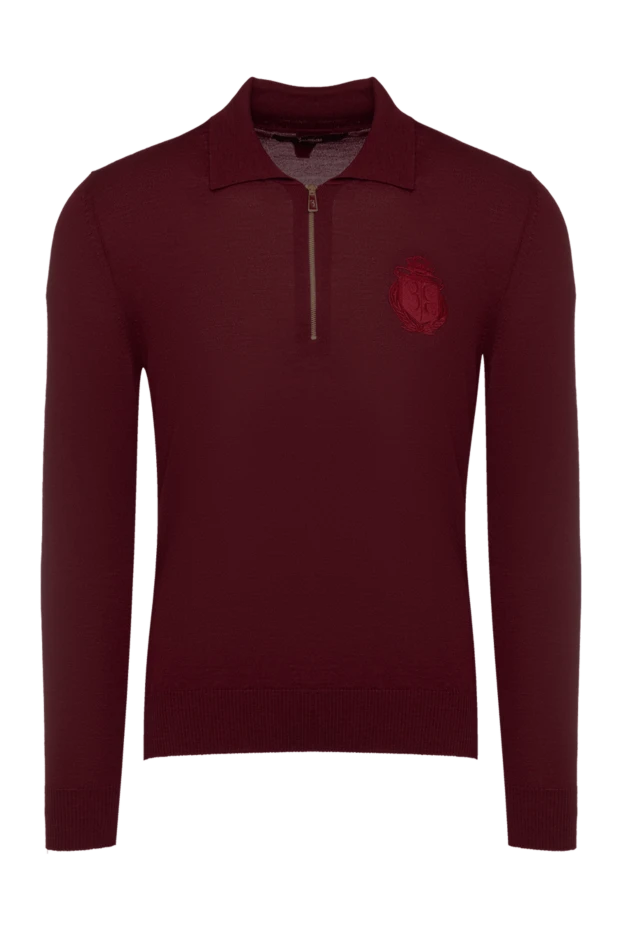 Billionaire man wool long sleeve polo burgundy for men купить с ценами и фото 139264 - photo 1