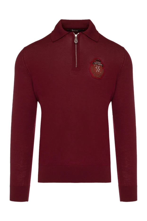 Billionaire man men's long sleeve polo made of wool, silk and cashmere, burgundy купить с ценами и фото 139274 - photo 1