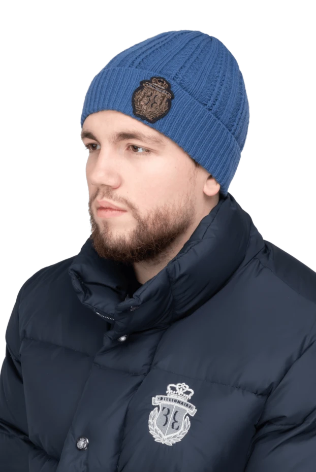 Billionaire man wool and cashmere hat blue for men купить с ценами и фото 139339 - photo 2