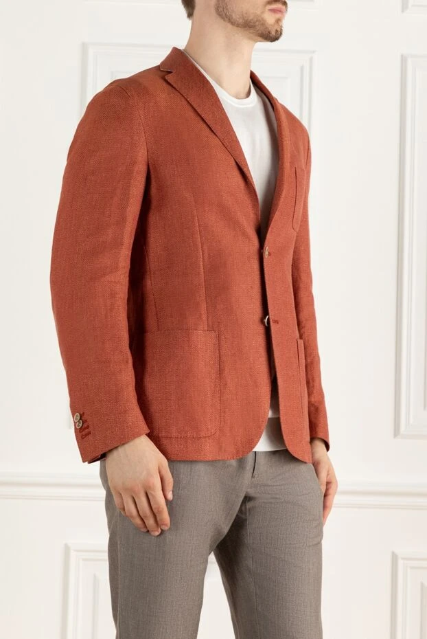 Corneliani ерлерге арналған қызғылт сары кенеп және жүннен жасалған күрте 139381 - фото 3