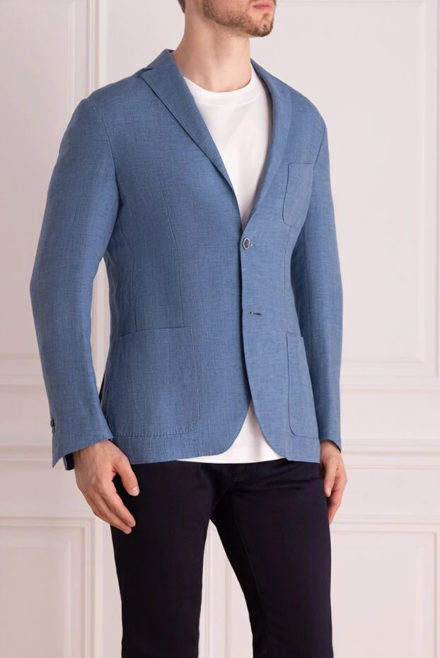 Corneliani ерлерге арналған көк зығыр және мақтадан жасалған күрте 139382 - фото 3