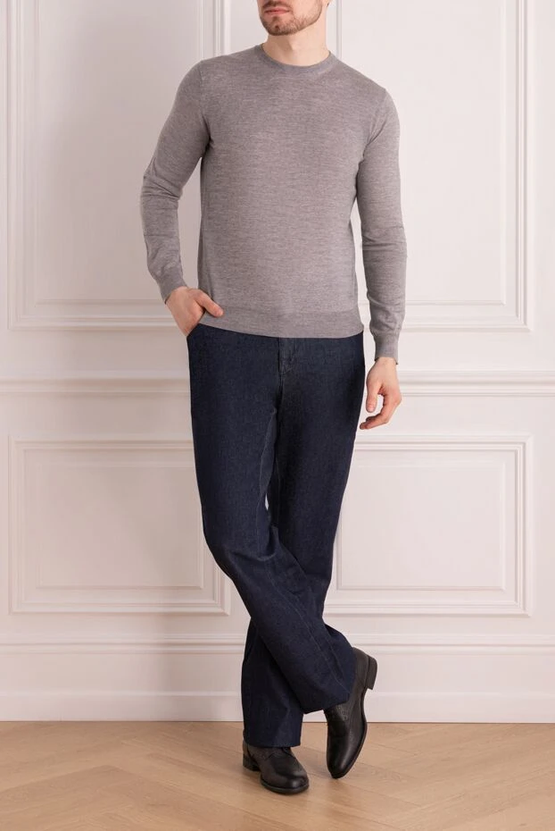 Corneliani man wool jumper gray for men купить с ценами и фото 139399 - photo 2