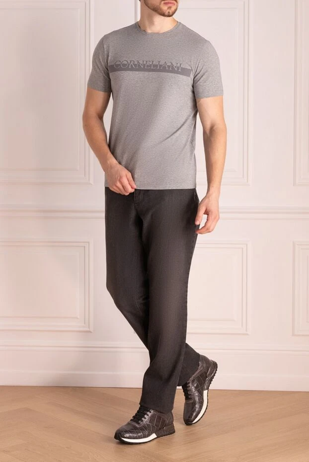 Corneliani man gray cotton t-shirt for men купить с ценами и фото 139405 - photo 2