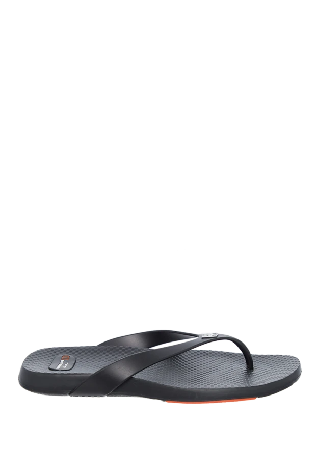 Corneliani man black polyurethane flip flops for men купить с ценами и фото 139430 - photo 1