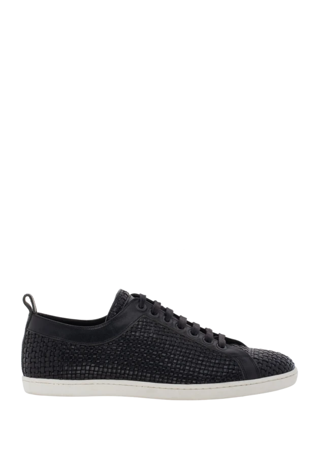 Corneliani man black leather sneakers for men купить с ценами и фото 139432 - photo 1