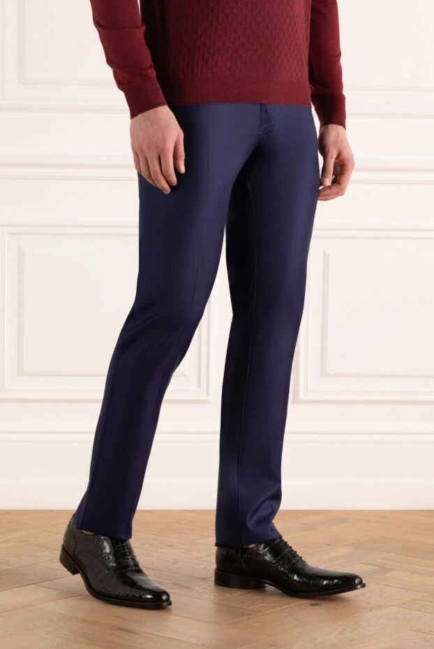 Peserico woman blue wool trousers for women 143888 - photo 3