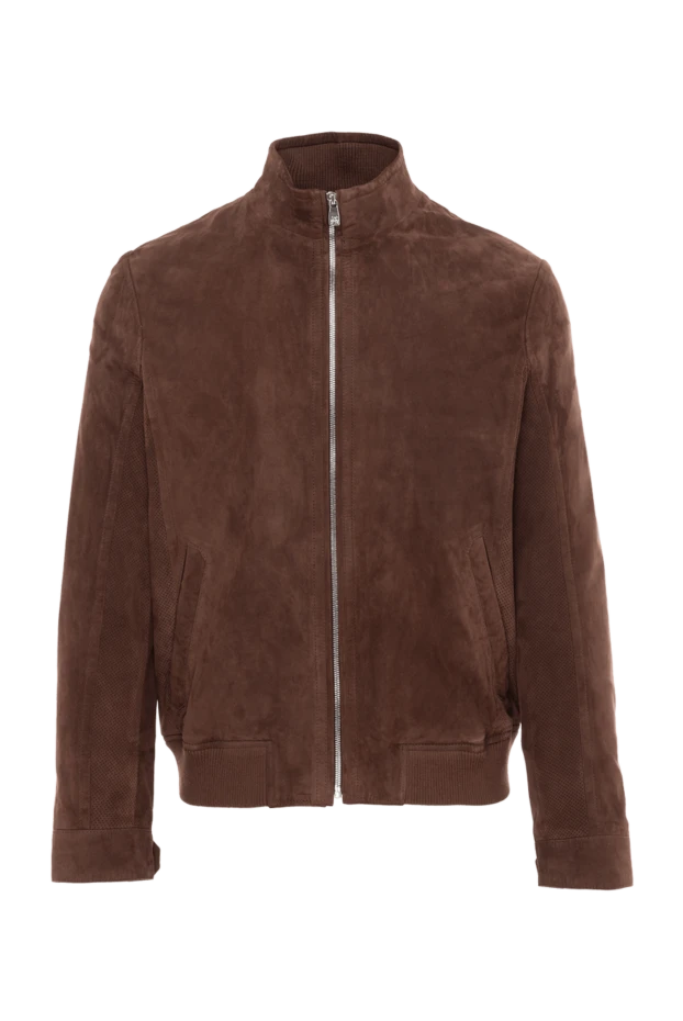 Corneliani man brown suede jacket for men купить с ценами и фото 139466 - photo 1