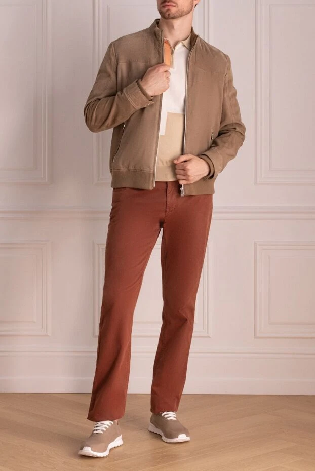 Corneliani man beige suede jacket for men купить с ценами и фото 139467 - photo 2