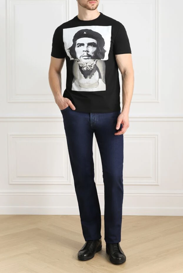 Neil Barrett man black cotton t-shirt for men купить с ценами и фото 139488 - photo 2