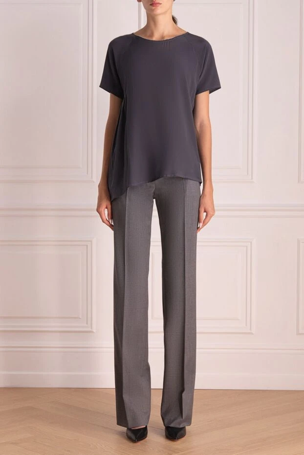 Stella McCartney woman gray wool trousers for women купить с ценами и фото 139499 - photo 2