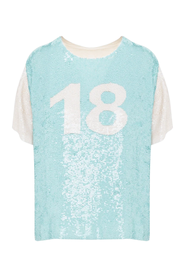 Пайеткалы кестелі әйелдер ақ блузкасы - фото 1