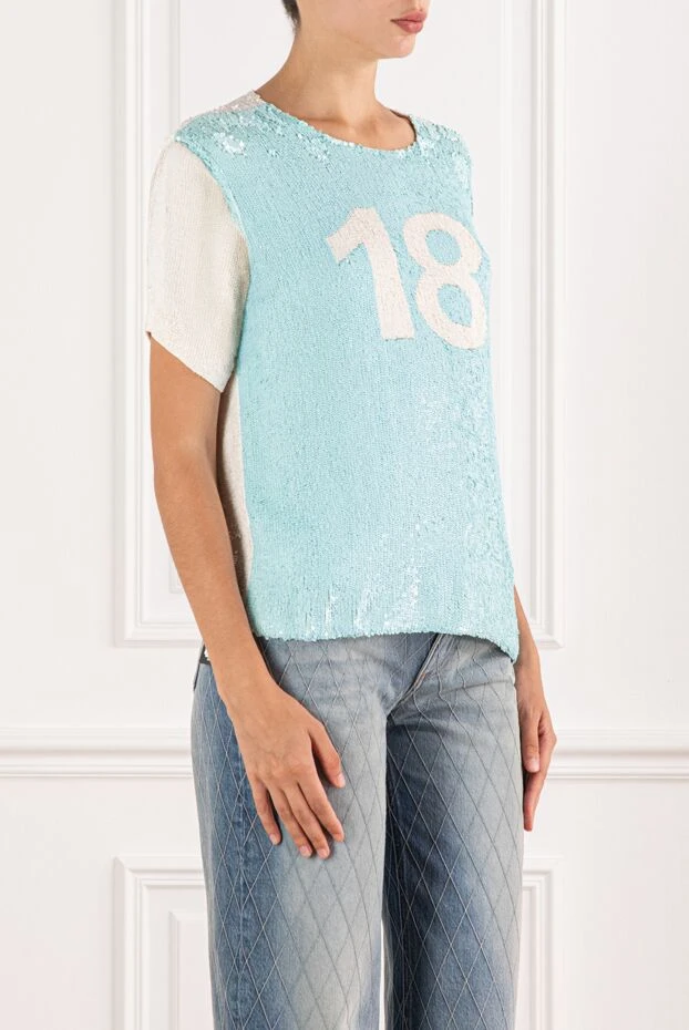 P.A.R.O.S.H. women's white blouse with sequin embroidery 139549 - photo 3