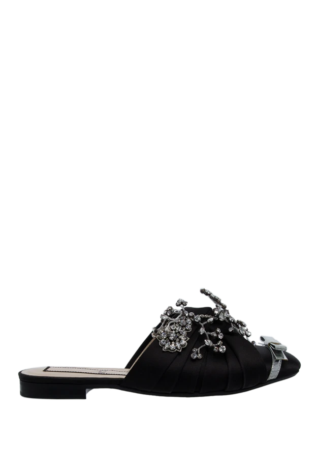 N21 woman black silk and leather mules for women купить с ценами и фото 139570 - photo 1