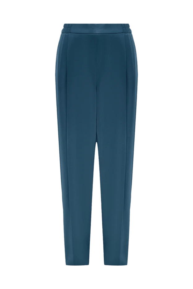 Stella McCartney woman blue acetate and viscose trousers for women купить с ценами и фото 139589 - photo 1