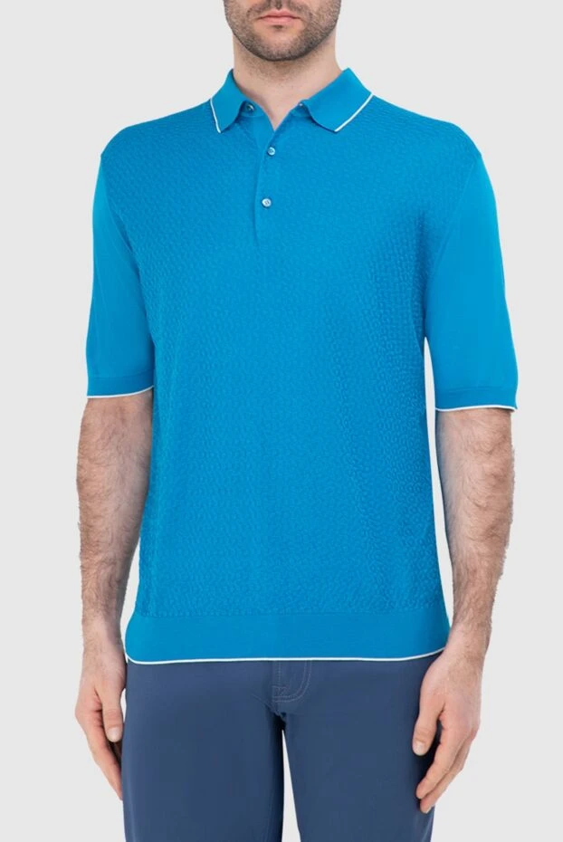 Cesare di Napoli man silk polo blue for men 139694 - photo 3