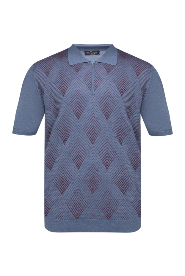 Cesare di Napoli man silk polo blue for men купить с ценами и фото 139669 - photo 1