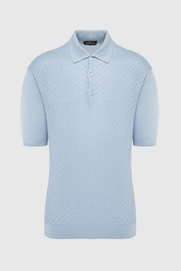 Cesare di Napoli man blue silk polo for men купить с ценами и фото 139686 - photo 1