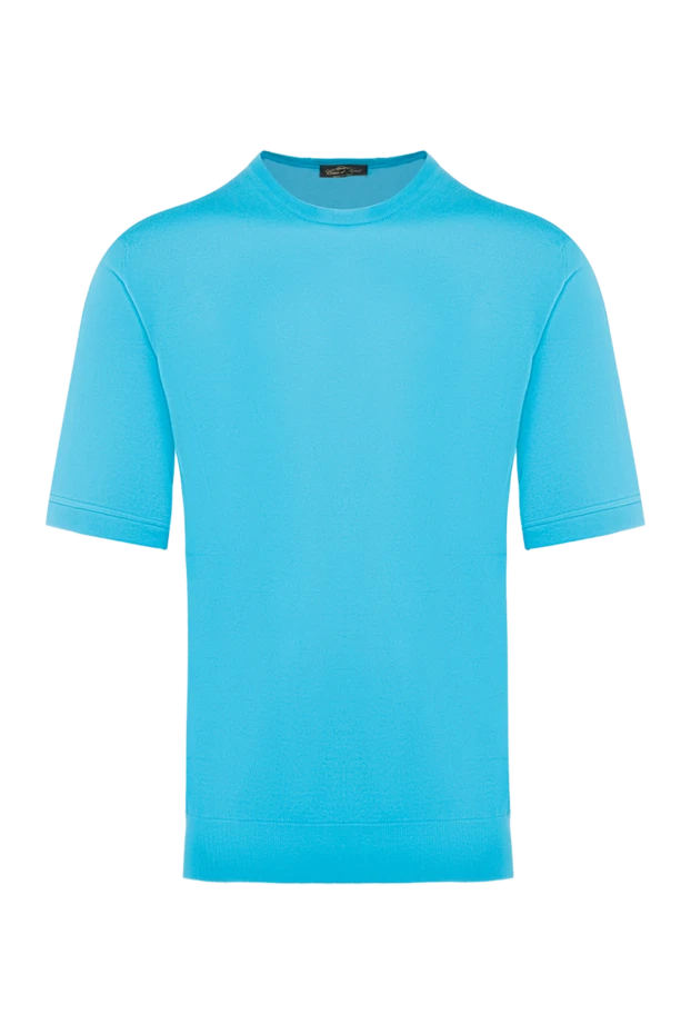 Cesare di Napoli man blue cotton t-shirt for men купить с ценами и фото 139688 - photo 1