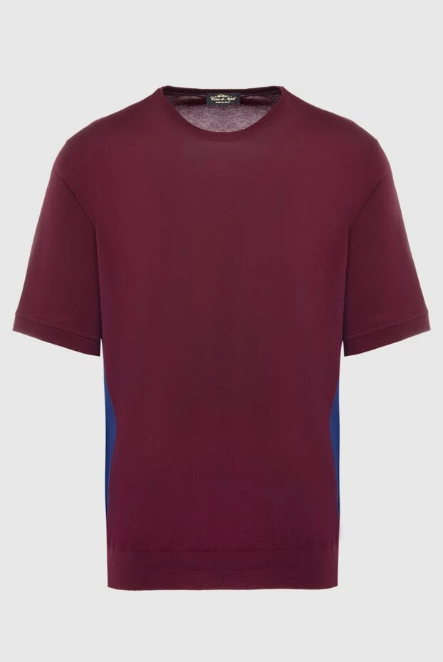 Cesare di Napoli man cotton t-shirt burgundy for men купить с ценами и фото 139689 - photo 1