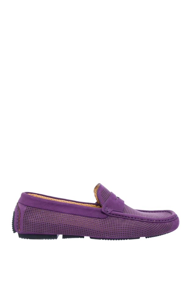 Cesare di Napoli man purple suede men's moccasins купить с ценами и фото 139704 - photo 1