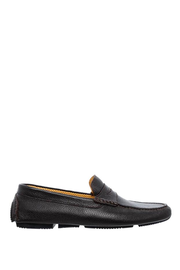 Cesare di Napoli man men's black leather moccasins купить с ценами и фото 139711 - photo 1