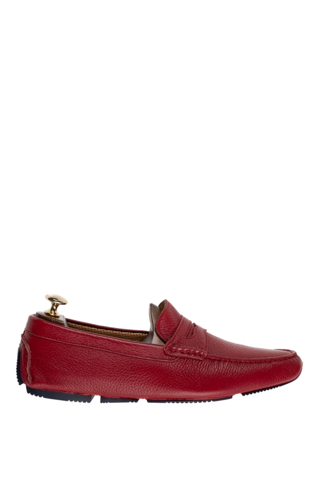 Cesare di Napoli man men's moccasins made of red leather купить с ценами и фото 139713 - photo 1