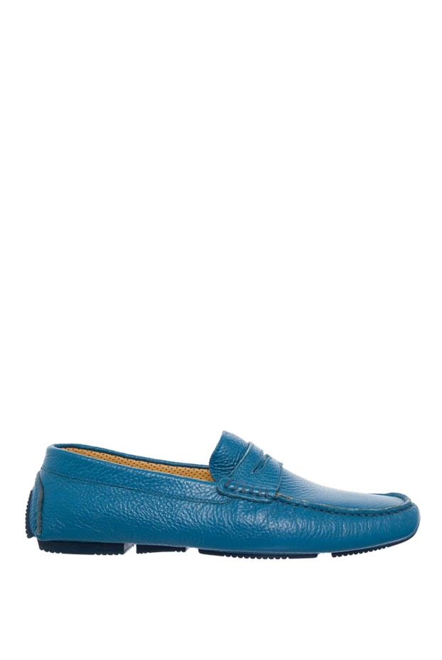 Cesare di Napoli man moccasins for men made of blue leather купить с ценами и фото 139714 - photo 1