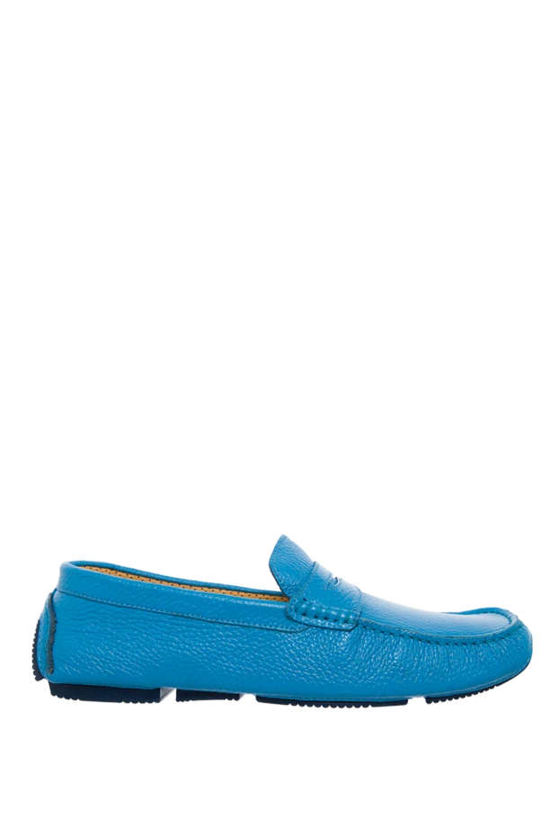 Cesare di Napoli man moccasins for men made of blue leather купить с ценами и фото 139715 - photo 1