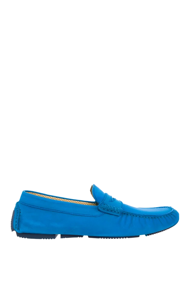 Cesare di Napoli man blue suede men's moccasins купить с ценами и фото 139719 - photo 1